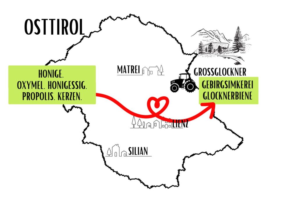 Ortsgrafik Gebirgsimkerei Glocknerbiene