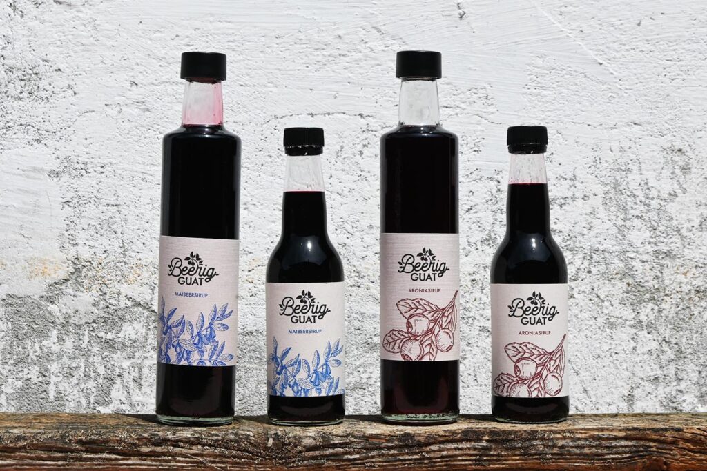 Maibeere-Sirup, Aroniabeere-Sirup, Johannisbeere-Sirup